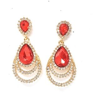 Trendy Rhinestone Dangle Drop Earrings